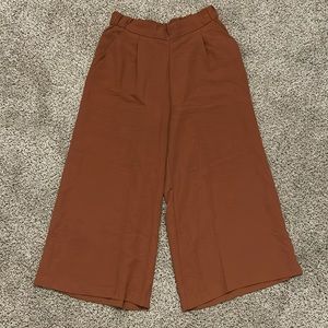 H&M palazzo pants - cropped, wide leg, rust color